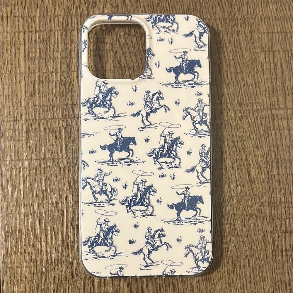 Blue and White Cowboy Pattern Phone Case